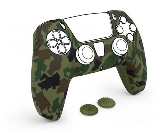 COVER BIGBEN DUALSENSE PS5 SKIN PLAY STATION 5 CAMO GREEN NACON + 2 GRIP LEVETTE
