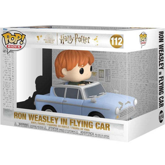 Funko Pop ! Rides Harry Potter (112) Ron Weasley In Flying Car Vinyl Figure 9Cm