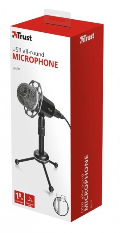 Trust Microfono 21672 All Round Base Pc  Laptop Karaoke Chat Cantare Registrare