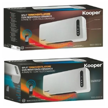 Termoconvettore Termoventilatore Ceramico A Parete Stufa Telecomando/Timer 2000W