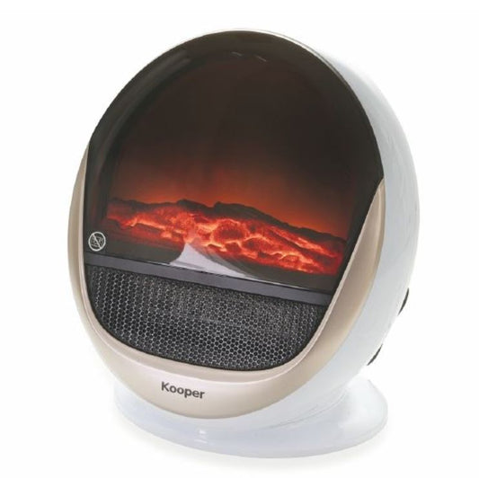 Kooper Marte Termoventilatore Caminetto Elettrico Camino Stufa Led Fiamma 1500W