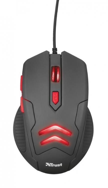 Trust Mouse Gaming Wired + Tappetino Pad Ziva 6 Pulsanti Illuminato Led Da Gioco