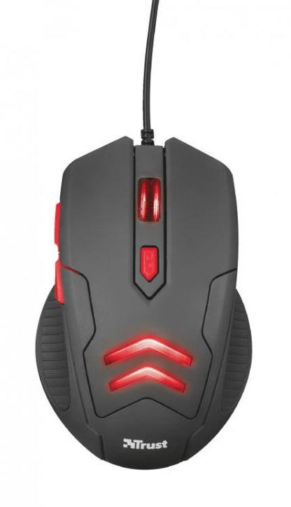 Trust Mouse Gaming Wired + Tappetino Pad Ziva 6 Pulsanti Illuminato Led Da Gioco