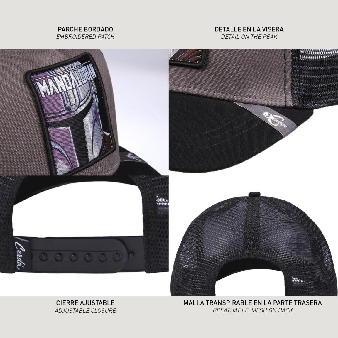 Cerdà - Disney - Star Wars (The Mandalorian) Ufficiale - Berretto Strapback Cappello Trucker con Visiera Curva Stile Baseball Cap