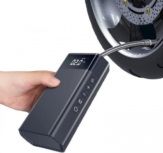 Mini Compressore Ad Aria Portatile Gonfiatore Ricaricabile Display Led Moto Auto