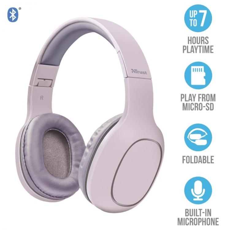 Trust Urban Dona Cuffie Wireless Bluetooth Lettore Mp3 Sd Microfono Smartphone