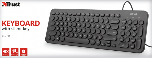 Tastiera Usb 2.0 Trust Muto Silent Mini Usb Qwerty Nero Pc Computer Keyboard