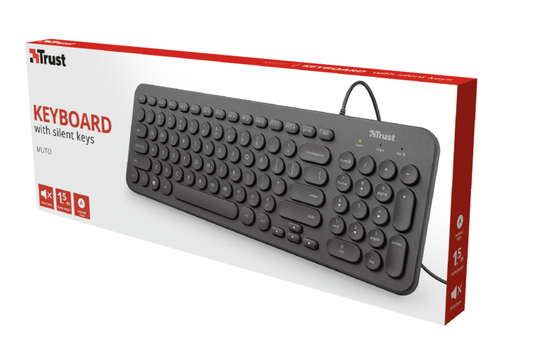 Tastiera Usb 2.0 Trust Muto Silent Mini Usb Qwerty Nero Pc Computer Keyboard