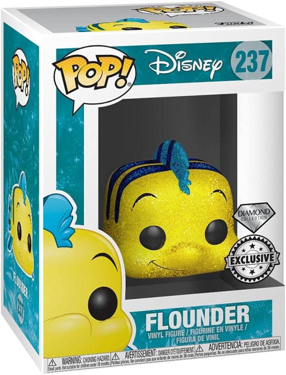 Funko Pop ! Disney (237) Flounder Exclusive Diamond Figure Vinyl 9Cm Statuetta