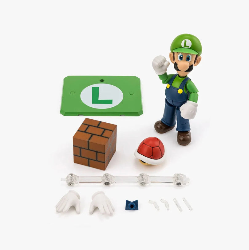 Bandai S.H. Figuarts - Super Mario - Luigi Action Figure da Collezione - 13 cm