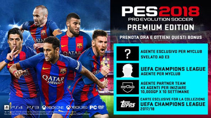 Videogioco Pes 2018 Premium Edition Ps4 Italiano Pro Evolution Soccer 2018 Eu