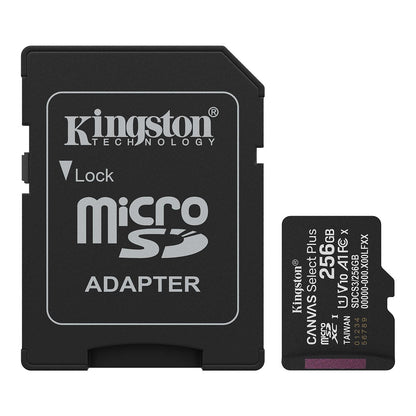 Kingston Canvas Select Plus SDCS3/256GB Scheda di memoria Micro SD 256GB microSDXC Gen3 150MB/s A1 Adattatore SD incluso