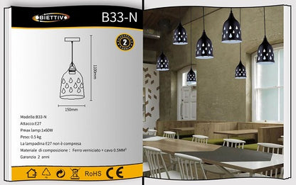 Lampada Da Soffitto Led Goccia Moderno Metallo Attacco E27 Cucina Salone | Nr