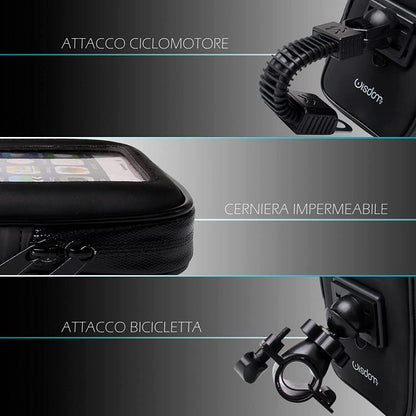 Supporto Impermeabile Porta Cellulare Telefono Per Bici E Moto Borsa Bicicletta