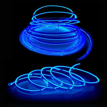 Striscia Led Fibra Ottica 12V Interni Auto Luce Decorativa Atmosfera (3M-Blu)
