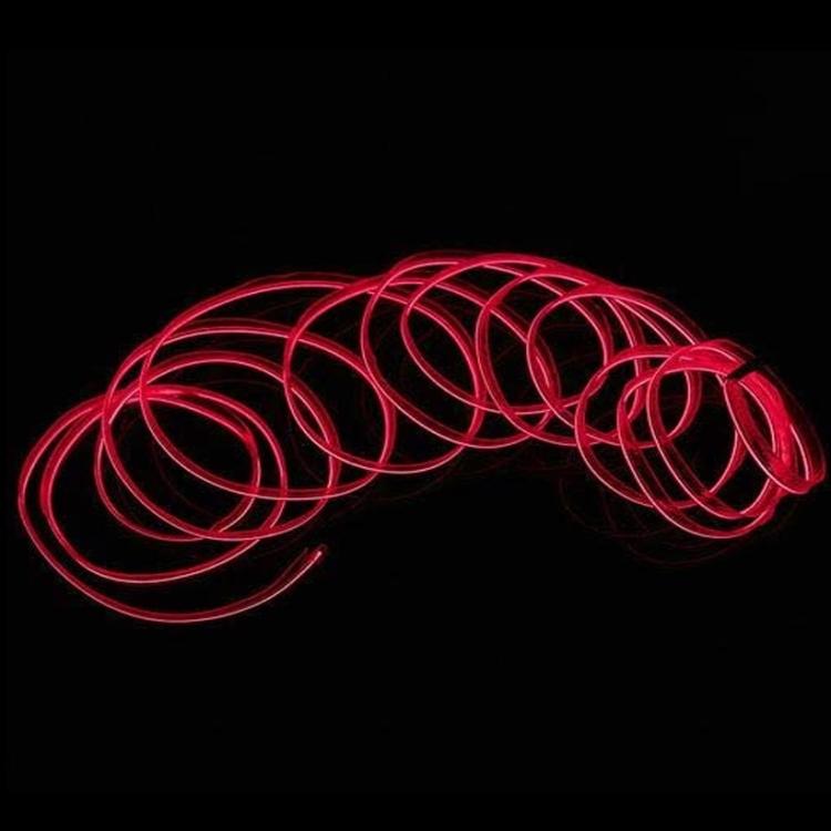Striscia Led Fibra Ottica 12V Interni Auto Luce Decorativa Atmosfera (3M-Rossa)