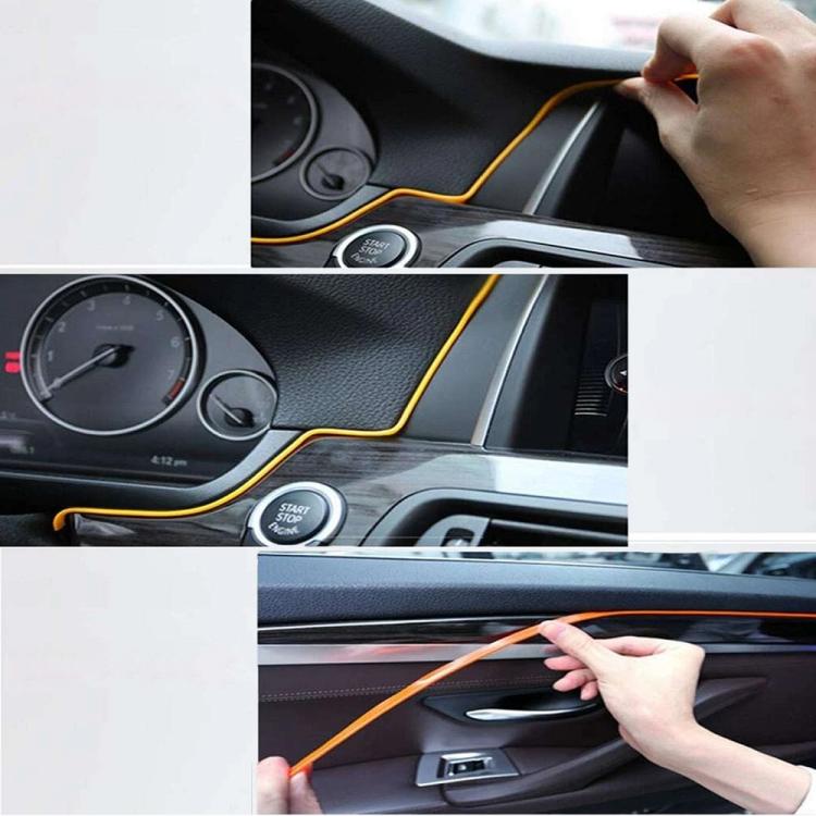 Striscia Led Fibra Ottica 12V Interni Auto Luce Decorativa Atmosfera (3M-Rossa)
