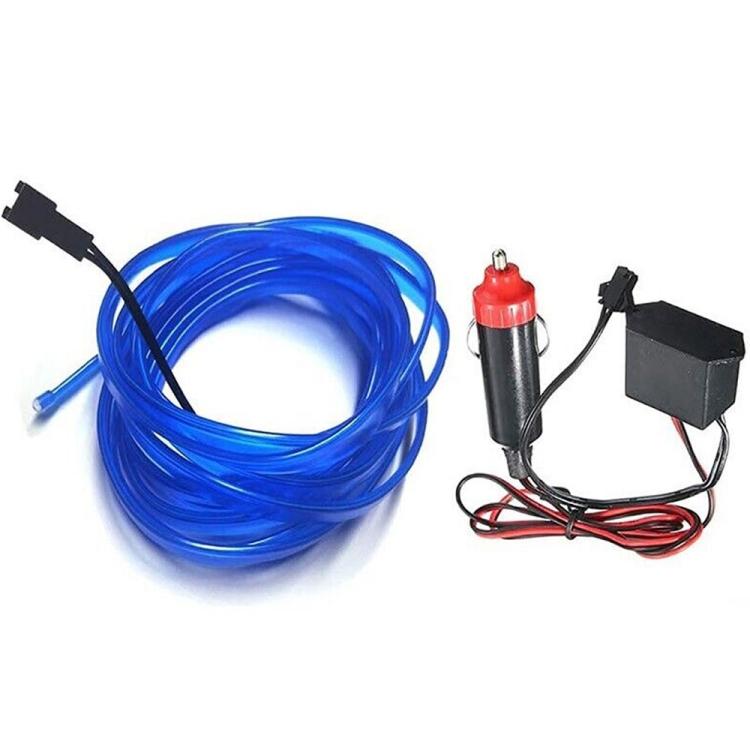 Striscia Led Fibra Ottica 12V Interni Auto Luce Decorativa Atmosfera (3M-Blu)