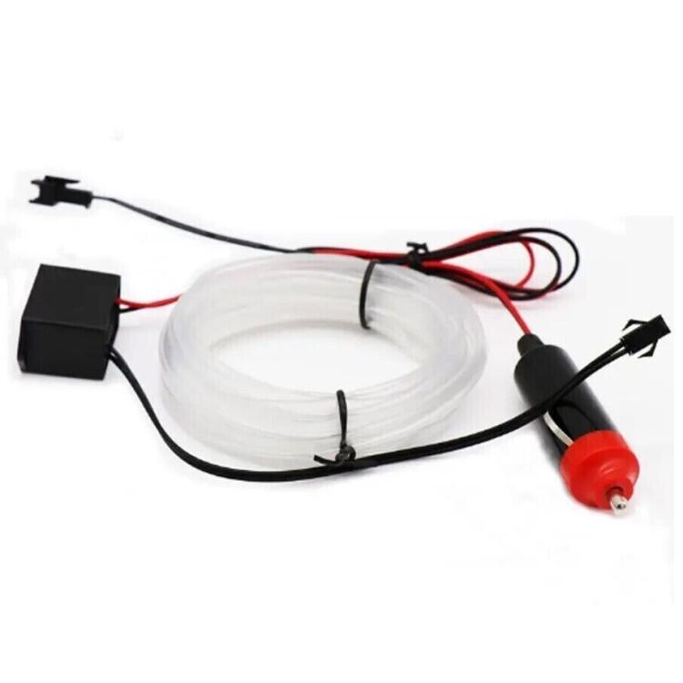 Striscia Led Fibra Ottica 12V Interni Auto Luce Decorativa Atmosfera (3M-Bianca)