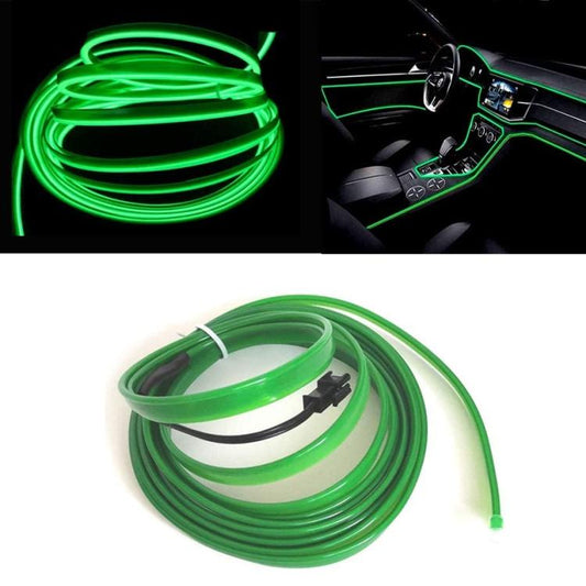 Striscia Led Fibra Ottica 12V Interni Auto Luce Decorativa Atmosfera (3M-Verde)