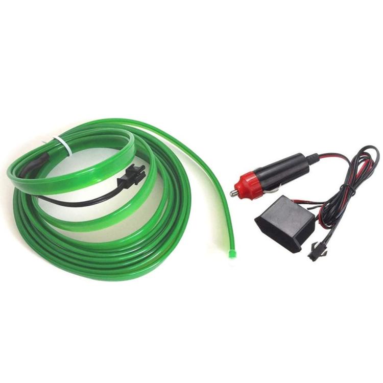 Striscia Led Fibra Ottica 12V Interni Auto Luce Decorativa Atmosfera (3M-Verde)