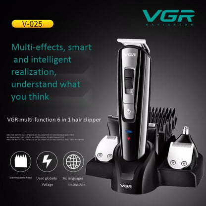 Vgr V-025 Rasoio Tagliacapelli Elettrico Regola Barba Ricaricabile Display Zero