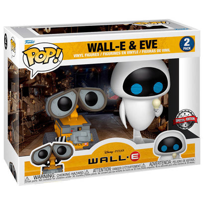 Funko Pop ! Disney Pixar - Wall-E 2 Pack Wall-E & Eve Vinyl Figure 9Cm Statuette