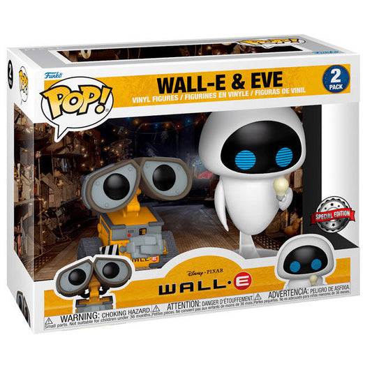 Funko Pop ! Disney Pixar - Wall-E 2 Pack Wall-E & Eve Vinyl Figure 9Cm Statuette