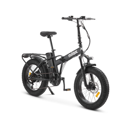 Nilox Bici Elettrica X8 Pro Bicicletta Pieghevole 250W Fat Scooter 36V Led Nera