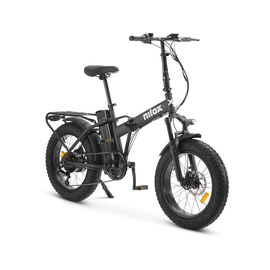 Nilox Bici Elettrica X8 Pro Bicicletta Pieghevole 250W Fat Scooter 36V Led Nera