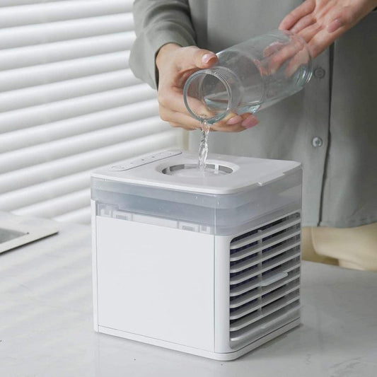 Mini Condizionatore Portatile Ventilatore Umidificatore Ad Acqua Ghiaccio 7 Led
