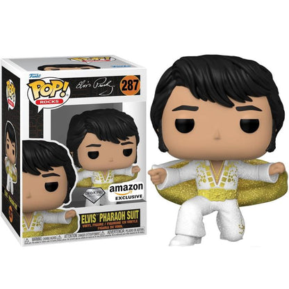 Funko Pop ! Rocks (287) Elvis Presley Pharaoh Suit Diamond Figure 9Cm King Rock