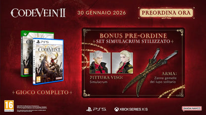 Code Vein II 2 Ps5 Videogioco Eu Italiano Gioco Playstation 5 Bandai Nuovo