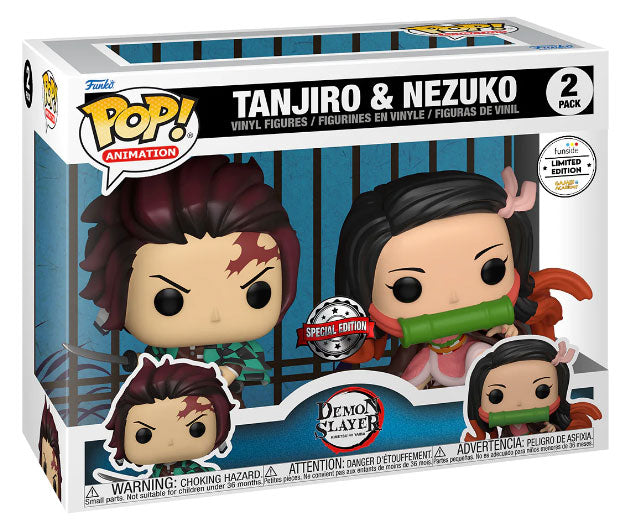 Funko Pop ! Animation Demon Slayer - 2 Pack Tanjiro & Nezuko Special Edition Exm