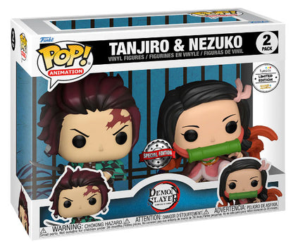 Funko Pop ! Animation Demon Slayer - 2 Pack Tanjiro & Nezuko Special Edition Exm