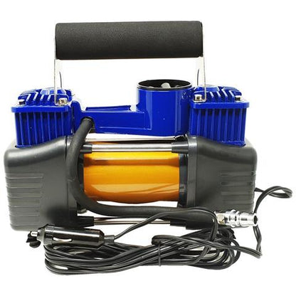 COMPRESSORE ROYCE 2 CILINDRI 12V 85L PORTATILE 150psi GOMME DA AUTO FURGONE MOTO
