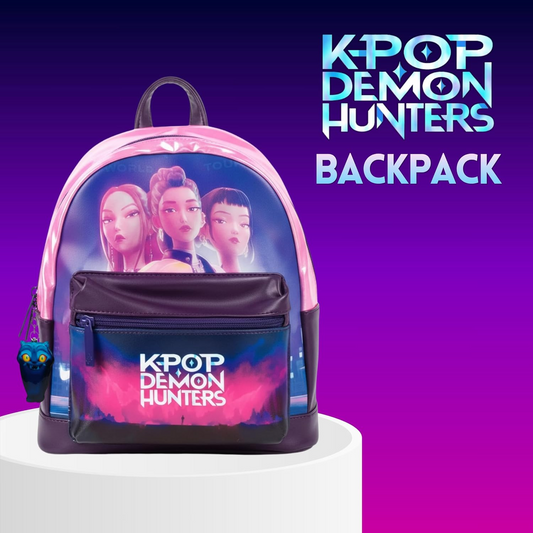 K-POP Demon Hunters (Huntrix) Zaino ufficiale Mini Backpack per scuola, università Zainetto da viaggio, con cinghie regolabili