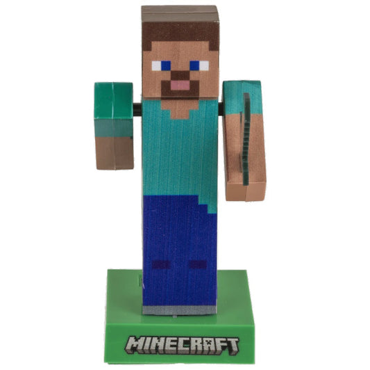 Minecraft: Solar Pal - Steve - Decorazione ad Energia Solare - Statuetta solare su base di plastica