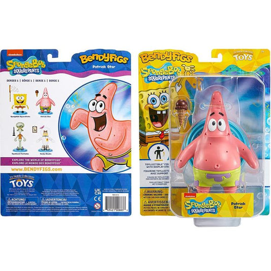 BENDYFIGS - SPONGEBOB SQUAREPANTS (PATRICK) STAR FIGURE WITH DISPLAY STAND GIOCO