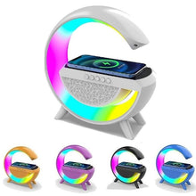 Lampada Rgb E Ricarica Wireless Smartphone Radio Speaker Bluetooth Ricaricabile