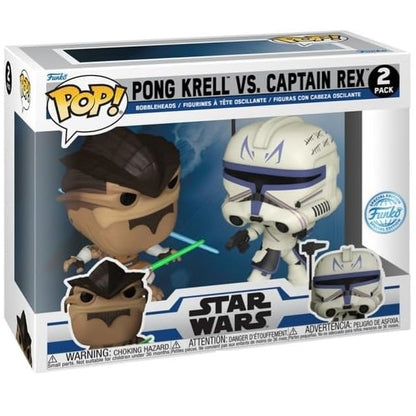 Funko Pop ! Star Wars 2 Pack Pong Krell Vs Captain Rex Special Edition Vinyl 9Cm