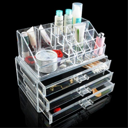 CONTENITORE ESPOSITORE BOX PER TRUCCO ORGANIZER PORTA COSMETICI MAKE UP ROSSETTO