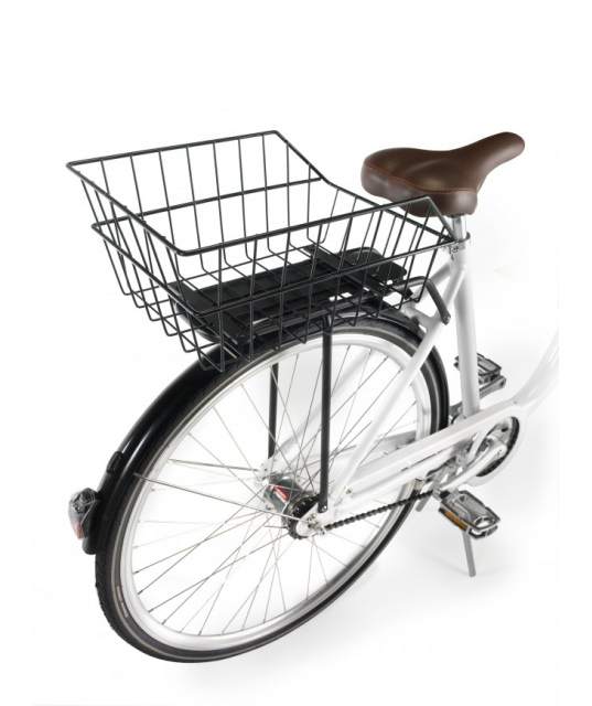 CESTINO POSTERIORE FILO CON GANCI BICICLETTA CESTO DA BICI FERRO NERO PORTATUTTO