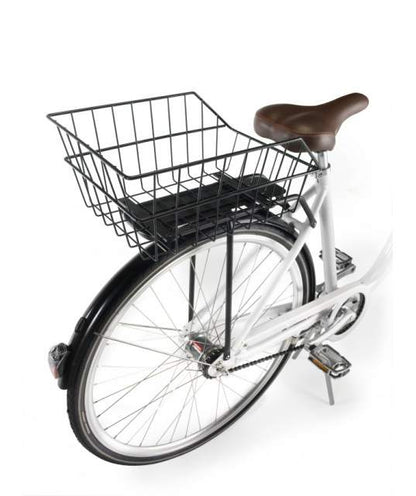 CESTINO POSTERIORE FILO CON GANCI BICICLETTA CESTO DA BICI FERRO NERO PORTATUTTO