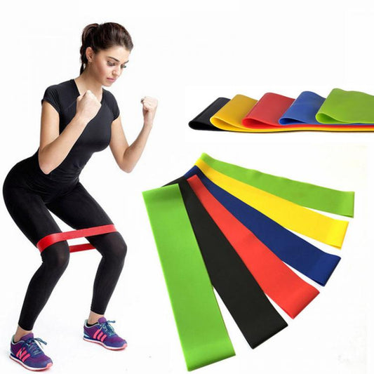 5 BANDE FASCE ELASTICHE DI RESISTENZA ELASTICI FITNESS PALESTRA ALLENAMENTO YOGA