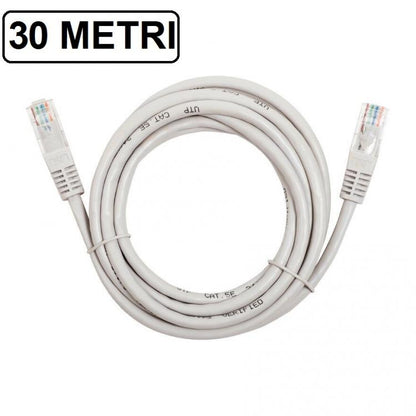 CAVO ETHERNET DI RETE LAN INTERNET RJ45 CAT5 30 METRI MODEM ROUTER FILO COMPUTER