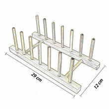 Set 2 Portapiatti In Legno Bicchieri Piatti Organizzatore 6 Posti Scolapiatti