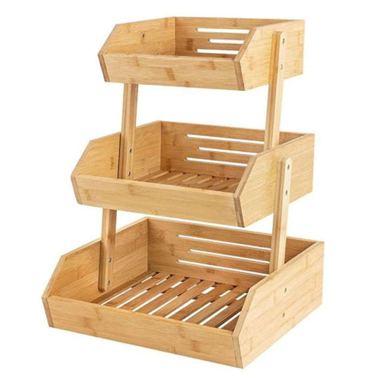 Scaffale In Legno 3 Livelli Multiuso Per Cucina Portaoggeti Cesto Per Frutta