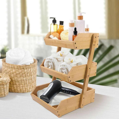 Scaffale In Legno 3 Livelli Multiuso Per Cucina Portaoggeti Cesto Per Frutta