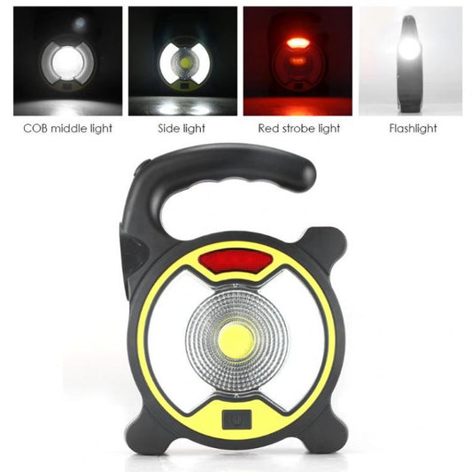 Faro Lampada Portatile Led Cob Ricaricabile Batteria Esterno Da Lavoro Campeggio